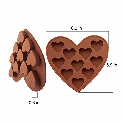 2-Pack Heart Silicone Molds - MoldFun Heart Craft Mold for Chocolate Soap Bath Bomb Lotion Bar Crayon Candy Gummy Cookie Muffin Cake Cupcake Baking Jello Ice Cube, Valentine's Day Party Gift - Thumbnail 3