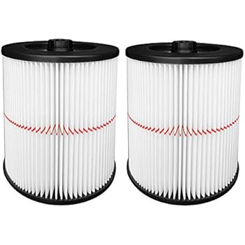 2 Pack Cartridge Filter for Shop Vac Craftsman 17816 9-17816 Wet/Dry Air Filter Replacement Part fit 5 Gallon & Larger Vacuum Cleaner