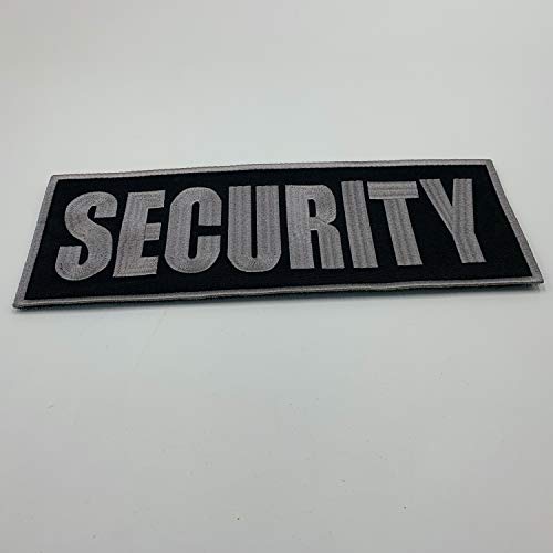 uuKen Large Embroidery Fabric Cloth Gray Security Patch 11x4 inches for Uniforms Vest and Tactical Clothing (Gray, XL 11"x4")