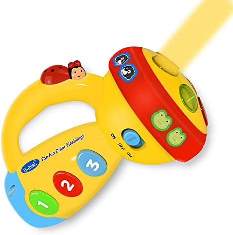 SoKy Educational Toys for 1-3 Year Old Girls Boys, Rotating Musical Flashlights for Kids Musical Toys for Infants Birthday Easter Gifts Spin Toys for 6-18 Month Old Boys Girls Baby Learning Resources