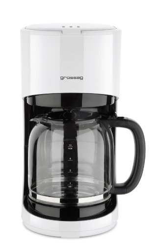 grossag Filter-Kaffeemaschine mit Glaskanne KA 70.10 | 1,4 Liter für 10 Tassen Kaffee | 900 Watt und 240 Volt | Schwarz…