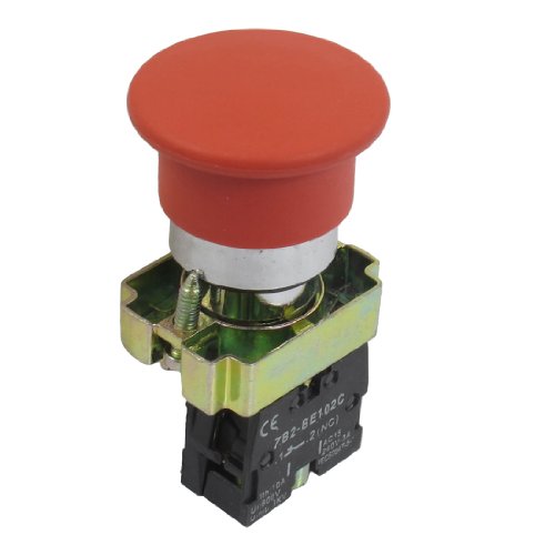 uxcell 22mm NC Red Mushroom Momentary Push Button Switch 600V 10A ZB2-BC42