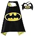 Batman Costumes Superhero Satin Cape with Felt Mask for Kids, Boys&Girls Cosplay Party Dress Up