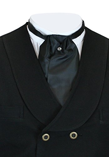 Historical Emporium Men's Solid Puff Tie Satin Black
