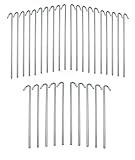 IIT 71021 9 inch 30-Piece Galvanized Steel Tent Pegs-Garden Stakes, Silver