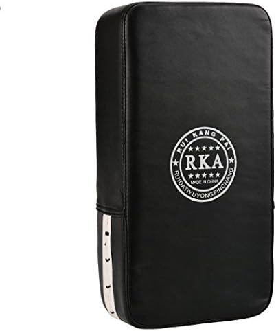 Shinena Thai Kick Boxing Strike Curve Pads Arm Punch Pads for Muay Thai Kick Boxing MMA Training (Black)