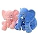 MorisMos Stuffed Elephant Plush Pillow Toy Blue 24 inch/60cm
