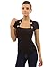 PattyBoutik Women Bolero Style Embellished with Buttons Blouse (Black Medium)