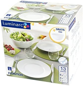Luminarc Evolution Dinner set, Opal Glass, White, 12 pcs by Luminarc