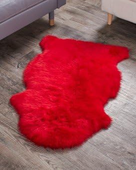 FLORENCE SHEEPSKIN RUG/ THROW NATURAL SINGLE 2 X 3 (Red)