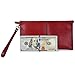YALUXE Women's Large Capacity Leather Wristlet Checkbook Wallet Smartphone Clutch Small Shoulder Bag with Chain