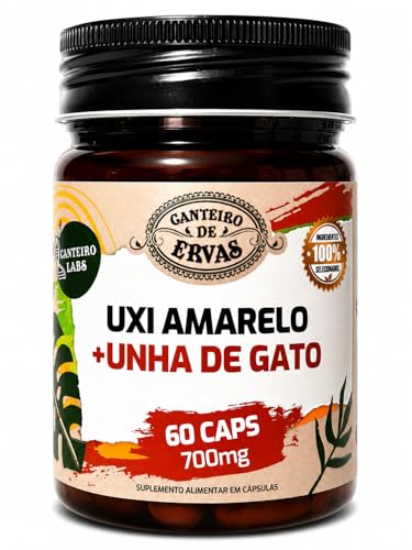 Suplemento Uxi Amarelo e Unha de Gato 700mg 60 Cápsulas Equilíbrio e Bem Estar Feminino