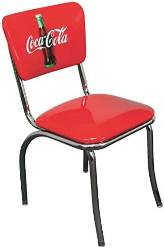 Vitro Seating Products 921CBB Coca Cola 2 Bullseye Chrome Diner Chair Set, Red and White (Pack of 2)