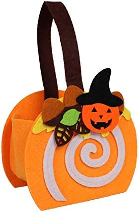 Halloween Trick or Treat Bags with Pumpkin Shape or Traditional Halloween Candy Bag Ideal for Kids