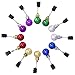 Anjou Beard Ornaments, Beard Baubles, 12pcs Colorful Christmas Facial Hair Baubles in The Holiday Spirit, Red, Green, Blue, Purple, Gold and Silver, Easy Attach Mini Mustache, Gift for Men