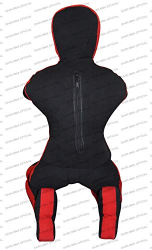 DAAN MMA Grappling Dummy - Judo Punching Bag, Unfilled - Sitting Position Hands Front - Brazilian JIU Jitsu Submission Grappling Dummy Sitting Dummy Wrestling (Red, 47" Up to 77 lb - Unfilled)