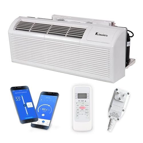 Klimaire PTAC 15,000 BTU Air Conditioner Heat Pump R-32 with Remote Control & 3.5 kW Electric Heater -230V