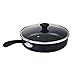 Cook N Home 02435 Non-Stick Deep Saute Fry Pan/Jumbo Cooker Cookware with Lid, Black, 11-Inch