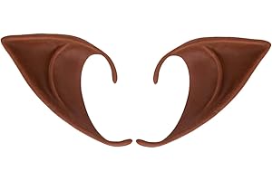 BESPORTBLE Halloween Party Fairy Ears Cosplay Costume Accessories Deep Brown Latex Reusable for Christmas Dress