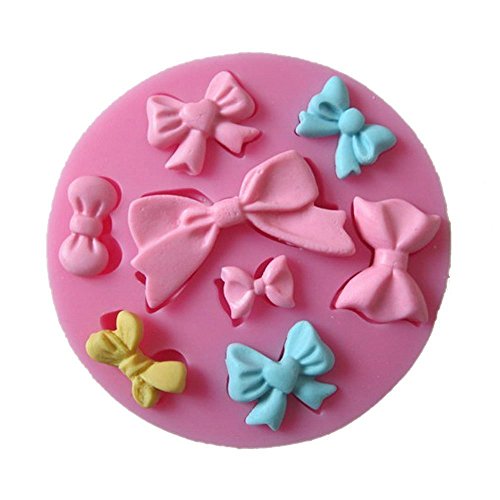 Efivs Arts EA89 8 Mini Bows Silicone Mould Fondant Sugar Bow Craft Molds for Valentine's Day gifts,DIY Cake Decorating 3.5"