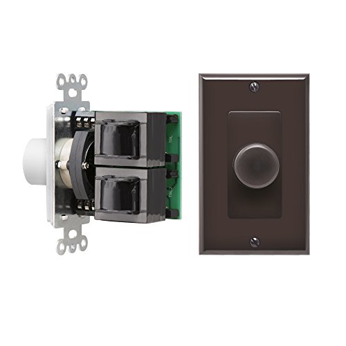 OSD Brown SVC300 Impedance Matching 100W In-Wall Rotary Knob Style Home Theater Speaker Volume Control Switchable Decora Plates