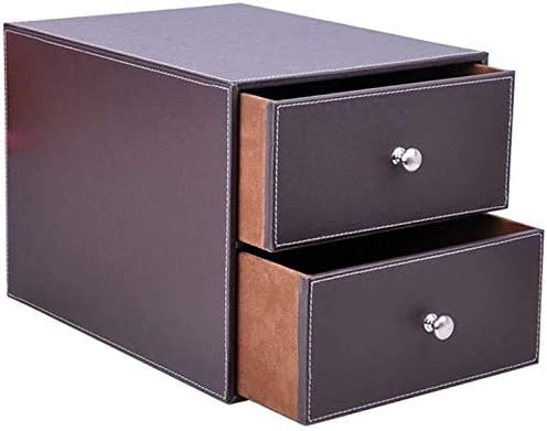 Amazon Com File Cabinet File Cabinet File Holder Storage Box Multi Layer Drawer Office File Adopts High Density Board Structure Leather Fabric Leather Office Supplies Color Brown Kitchen Dining