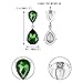 EVER FAITH Silver-Tone Teardrop Dangle Earrings Emerald Color Austrian Crystal - 1.7 Inch Long