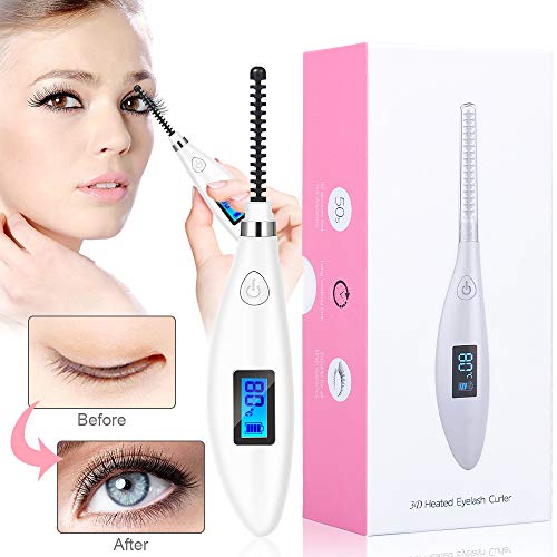 Electric Eyelash Curler, Acavado Heated Eyelash Curler【2019 New Version】Ceramic Constant Heating, Temperature Digital Display, USB Rechargeable, Natural Long Lasting for Women Routine Makeup (White) - Thumbnail 7