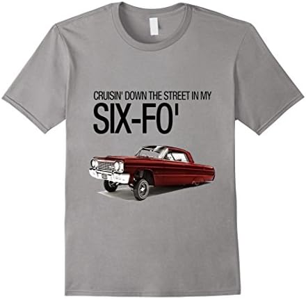 Mens Cruisin' Down The Street In My Six-Fo' Lowrider T Shirt XL Slate
