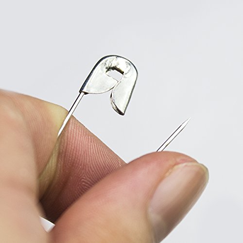 ItAll 300PCS 3/4-2.2Inch 5Sizes Safety Pins with Safety Head, Rust-Resistant Nickel Plated Steel Set for Kids Sewing Quilting Arts Crafts Office and Home Use