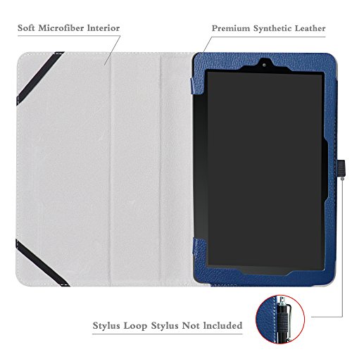 RCA 10 Viking Pro/Viking II/Cambio W101 V2 Case,Mama Mouth PU Leather Folio Stand Cover for 10 inch RCA 10 Viking Pro/Viking II/Cambio W101 (V2) 10.1" 2-in-1 Tablet,Dark Blue