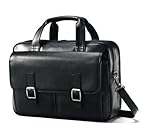 Samsonite Leather Two Pkt Front Flap Brief (Black)