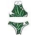 Cupshe Fashion Women's Forest Leaves Printing Tank Padding Bikini Set (L), Multicolor