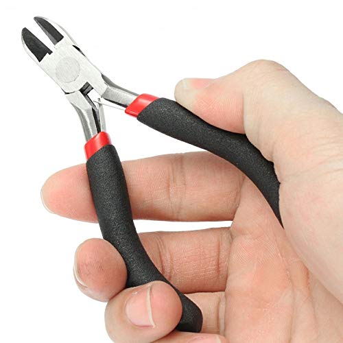 Tivivose Schmuck Zangen Ausrüstung 10cm Lange Spitzzange Edelstahl Diagonale Kneifzangen Schwarz Schmucksachen, die Hand…