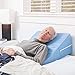 DMI Bed Wedge Pillow and Triangle Wedge with Elevated Incline for Neck Pain, Headaches, Reflux, Shoulders, Back Pain, Foot Support, Knee Pain or Restless Leg Syndrome, 24x24x12 inches, Blue