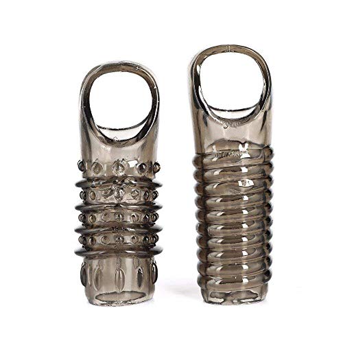 2 Silicone Reusable Pênis Sleeve Flexible Gláns Sleeve Pênis Enlargement Extender Delay Éjaculation Ring for Men