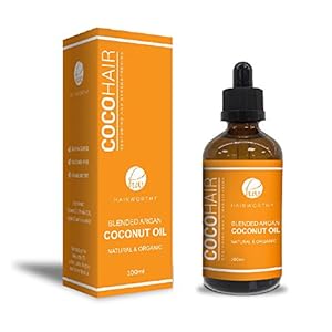 Hairworthy – Hairrepair 100% 100% Orgánica Y Natural Con Aceite De Argán De Coco, Jojoba, Almendras Y Vitamina E Para Cabello Dañado – Experimenta Un Cabello Sano, Sedoso Y Brillante.