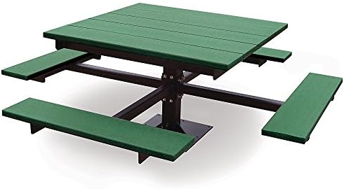 Jayhawk Plastics Outdoor T-Table - 6.8'Wx6.8'D - Green - Green