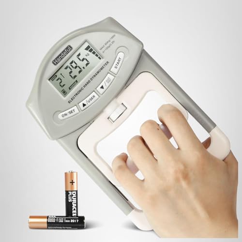 Handeful Grip Strength Tester Trainer - Dynamometer Handgrip Measurer Meter, Handheld Strengthener Exerciser for Sports, School, and Home Use