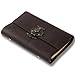 Ancicraft Refillable Leather Journal with Flower Vase Lock 6 Ring Binder A6 Lined Craft Paper 3.75 X 6.75 Inches (Dark Brown & Lined Craft Paper)