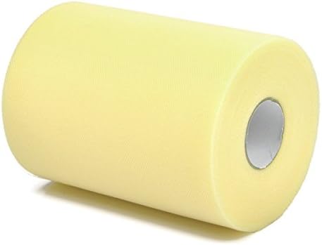 Vsolucky Tulle Roll Spool Tutu Skirt Fabric 6 Inch x 100 Yards (300FT) Wedding Party Table Runner Chair Sash Bow Tutu Skirt Sewing Crafting Fabric Craft Gift Ribbon (Lemon yellow)