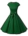 Dressystar DS1956 Women Vintage 1950s Retro Rockabilly Prom Dresses Cap-Sleeve XXXL Army Green