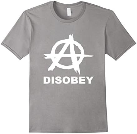 Men's Anarchy Disobey T-Shirt Medium Slate