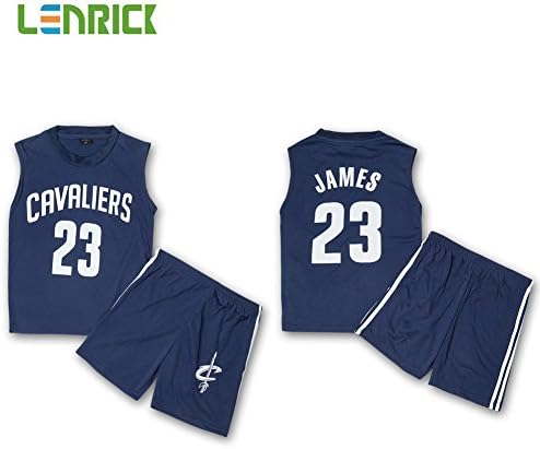 Lenrick Kids Cleveland Cavaliers Basketball Jerseys Uniforms Children Team Sport Tracksuits Boy Trainning Sets LQSSL-M