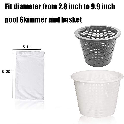 VSECUON Pool Skimmer Socks,12 Pack Pool Filter Socks Reusable Pool and