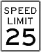 Street & Traffic Sign Wall Decals - Speed Limit Sign 25 mph - 12 inch Removable Graphic