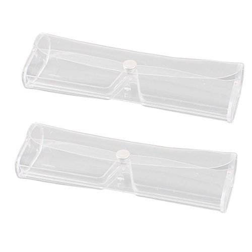 uxcell 2 Pcs Clear Plastic Eyeglasses Case Glasses Holder Spectacles Box