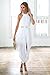 Women's Sheer Chiffon Folds Hi Low Loose Dress Delicate Gold Belt Casual Beach Party Dresses Outer Maxi Inner Mini (Small, White)