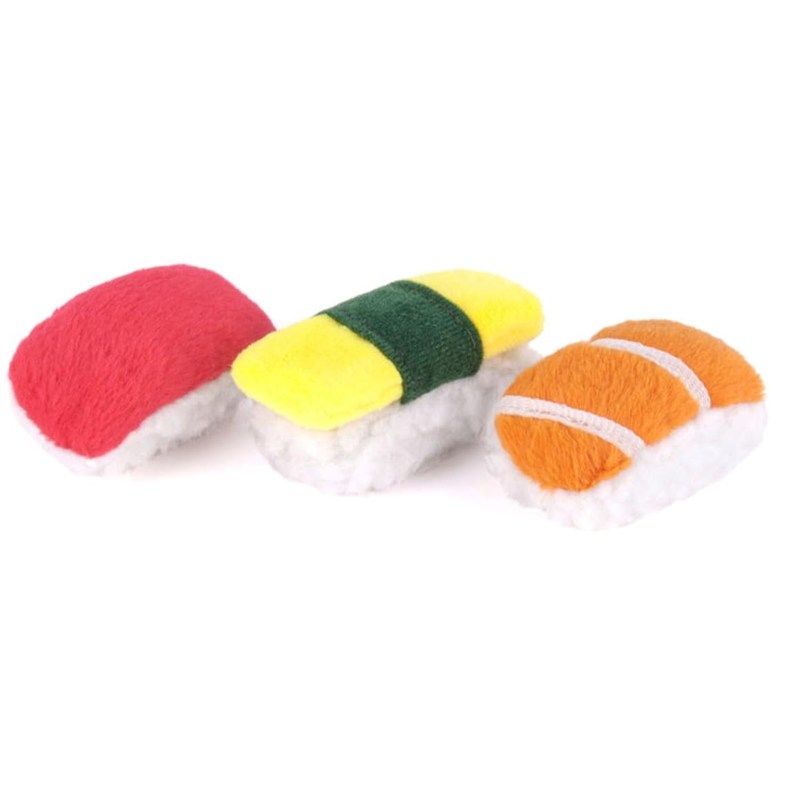 P.L.A.Y. PLAY Feline Frenzy Cat Toy Sushi 3 Piece - Organic Catnip Plush Toys - Durable, Eco-Friendly, Crinkle Set