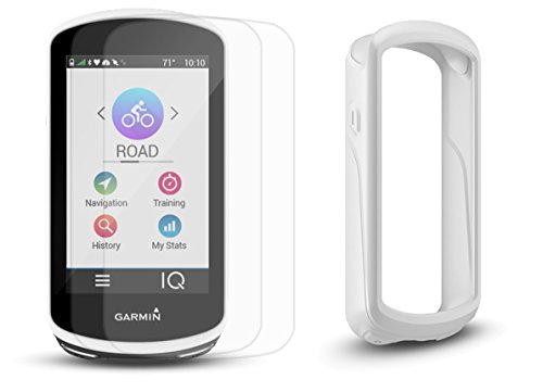 Garmin Edge 1030 Cycle Bundle | with Bike Mounts, PlayBetter Silicone Case & Screen Protectors | GPS Bike Computer, Navigation (GPS Only, White Case)